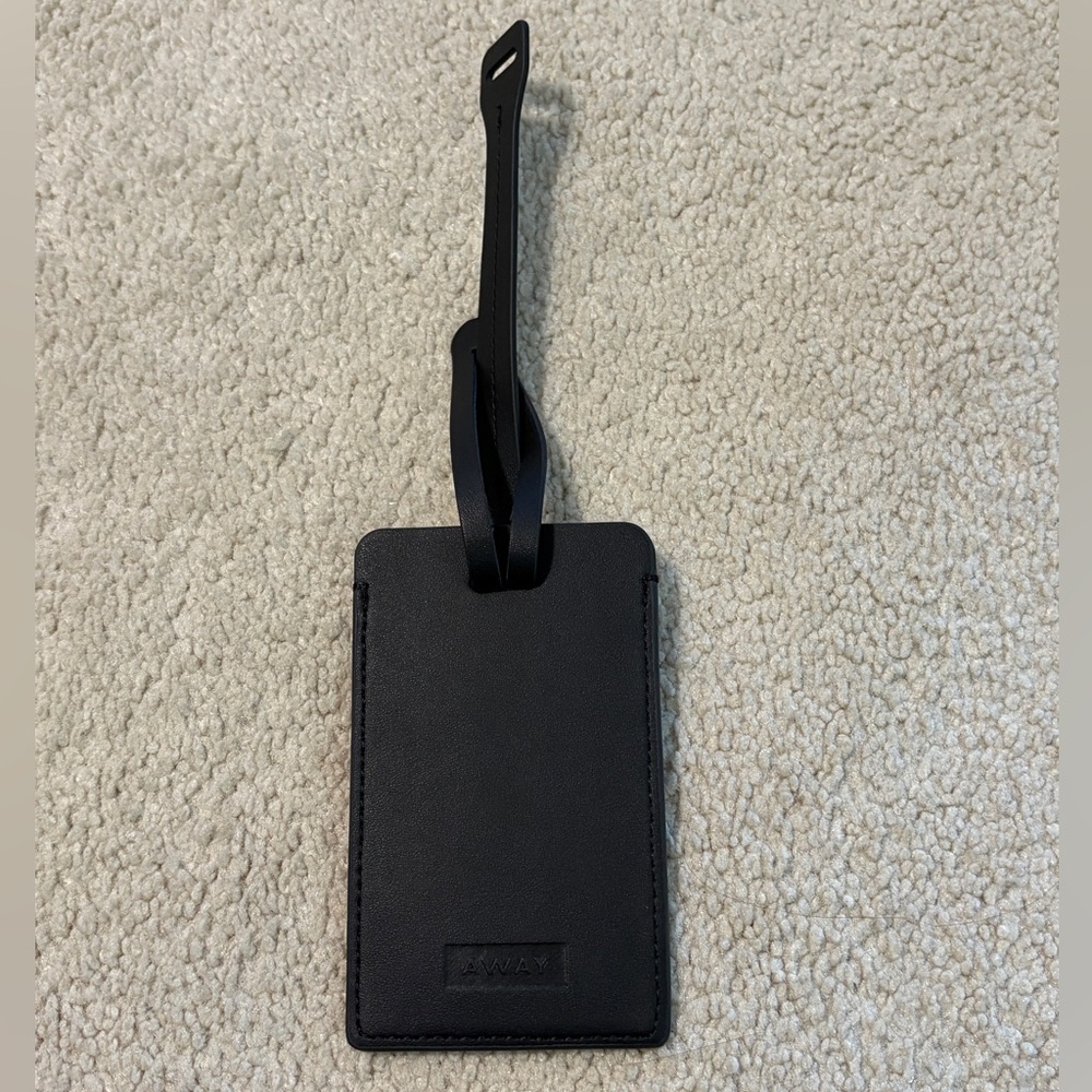 Away Black Leather Luggage Tag - Brand New for Travel